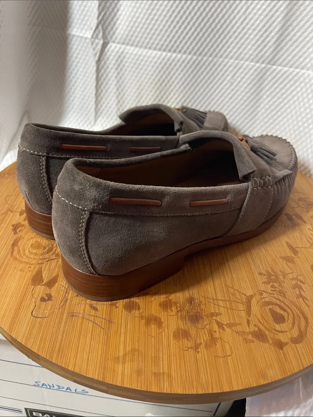 Johnston & Murphy Danbury Grey Suede Tassel Loafers size 11 1/2